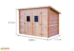 Abri De Jardin En Bois Douglas 20 Mm Monopente – 5,20 M² : 1,71 X 3,04 M -Abriet Mobilier Soldes Boutique dimensions abri jardin bois douglas habrita monopente 5m2