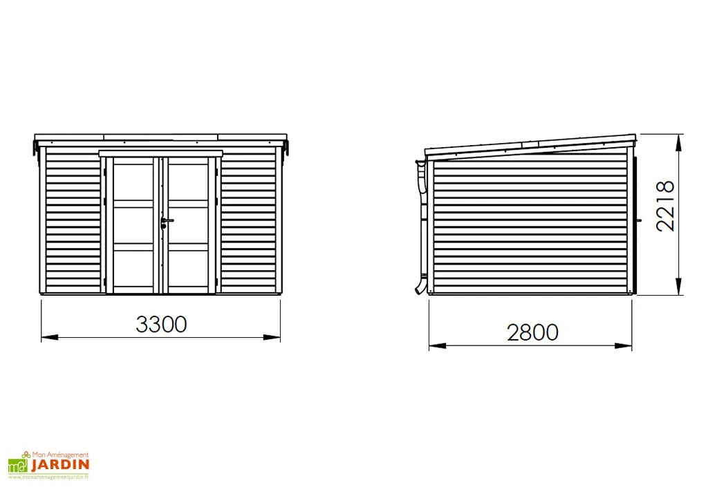 Abri De Jardin En Bois D’épicéa Brut Shelty Modern – 9,2 M² 3 Abri De Jardin En Bois D’épicéa Brut Shelty Modern – 9,2 M² – Image 3