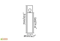 Balise Extérieure En Aluminium Et Verre ⌀ 12 Cm - Kila -Abriet Mobilier Soldes Boutique dimensions balise exterieure faro kila