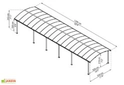 Carport En Aluminium Et Polycarbonate Arcadia 12700 46 M² -Abriet Mobilier Soldes Boutique dimensions carport arcadia 13m palram canopia
