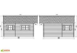 Solid Abri De Jardin Bois Week-End 40 Mm (508x508cm) -Abriet Mobilier Soldes Boutique dimensions chalet s8971 1