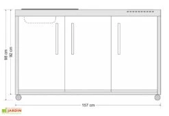 Cuisine Extérieure Avec Réfrigérateur Et évier – MO 150 -Abriet Mobilier Soldes Boutique dimensions cuisine exterieure stengel 150 frigo evier