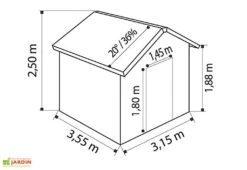 Grosfillex Abri De Jardin PVC Deco 11 -Abriet Mobilier Soldes Boutique dimensions deco11 3d