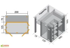 Abri De Jardin Bois Garten Q (200x200cm) -Abriet Mobilier Soldes Boutique dimensions gartenq