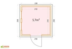 Abri De Jardin En Acier Galvanisé Porte Unique Luminato - 5,6 M² -Abriet Mobilier Soldes Boutique dimensions luminato 2424