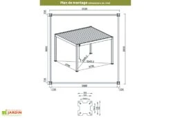 Pergola Bioclimatique Ombréa En Aluminium 4 X 4 M Autoportée - Anthracite 10 Pergola Bioclimatique Ombréa En Aluminium 4 X 4 M Autoportée - Anthracite -Abriet Mobilier Soldes Boutique dimensions pergola bioclimatique 4x4m ombrea