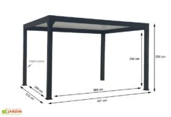 Pergola Bioclimatique Motorisée Aluminium Autoportée – Actual 4 X 3 M -Abriet Mobilier Soldes Boutique dimensions pergola bioclimatique actual 4x3m