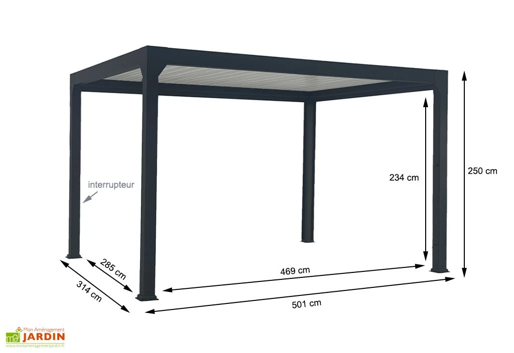Pergola Bioclimatique Motorisée Aluminium Autoportée – Actual 5 X 3 M 3 Pergola Bioclimatique Motorisée Aluminium Autoportée – Actual 5 X 3 M – Image 3