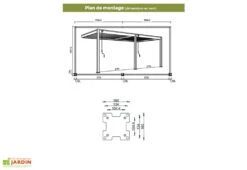 Pergola Bioclimatique Ombréa En Aluminium 3 X 6 M Adossée - Blanche -Abriet Mobilier Soldes Boutique dimensions pergola bioclimatique adossee 3x6m aluminium ombrea 1