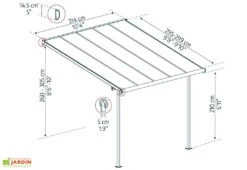 Pergola Adossée En Aluminium Et Polycarbonate 295 Cm – Sierra 11 Pergola Adossée En Aluminium Et Polycarbonate 295 Cm – Sierra -Abriet Mobilier Soldes Boutique dimensions pergola sierra 3x3 canopia palram