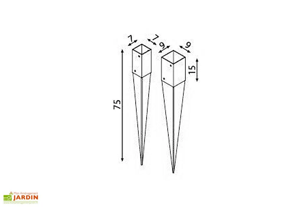 Lot De 4 Supports Pour Surface Avec Gazon Pour Pergola Henley – 9 X 9 X 75 Cm 2 Lot De 4 Supports Pour Surface Avec Gazon Pour Pergola Henley – 9 X 9 X 75 Cm – Image 2