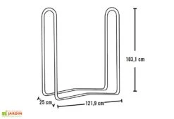 Porte-bûches En Acier Inoxydable – 122 Cm -Abriet Mobilier Soldes Boutique dimensions porte buches