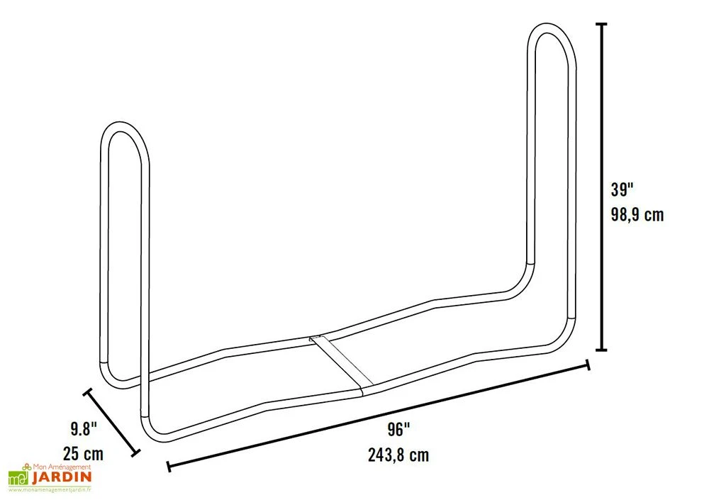 Porte-bûches En Acier Inoxydable – 244 Cm 5 Porte-bûches En Acier Inoxydable – 244 Cm – Image 5