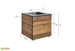 Bac à Fleurs En Bois Selekt (45x45x47) -Abriet Mobilier Soldes Boutique dimensions pot de fleurs selekt jardipolys