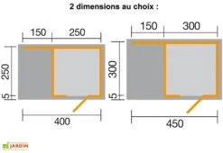 Bungalow Design Avellino (400x250cm) 45 Mm -Abriet Mobilier Soldes Boutique dimensions quadro1 1