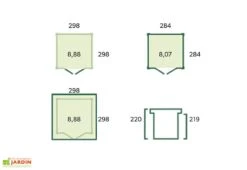 Abri De Jardin En Bois D’épicéa Brut 26 Mm – 8,8 M² -Abriet Mobilier Soldes Boutique dimensions remise jardin gardenas 8m2