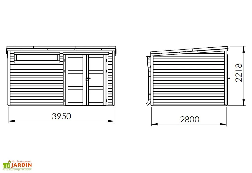 Abri De Jardin En Bois D’épicéa Brut Shelty Modern – 11 M² 3 Abri De Jardin En Bois D’épicéa Brut Shelty Modern – 11 M² – Image 3