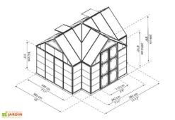 Serre De Jardin Polycarbonate Et Aluminium Victory Orangerie - 11 M² 10 Serre De Jardin Polycarbonate Et Aluminium Victory Orangerie - 11 M² -Abriet Mobilier Soldes Boutique dimensions serre jardin orangerie palram