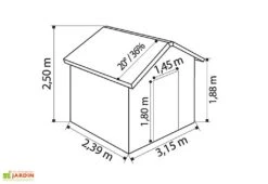 Grosfillex Abri De Jardin PVC Utility 7,5 8 Grosfillex Abri De Jardin PVC Utility 7,5 -Abriet Mobilier Soldes Boutique dimensions utility75 3d