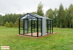 Serre De Jardin En Bois Et Verre Trempé Avec Panneaux Occultants – Hortensia -Abriet Mobilier Soldes Boutique dos serre jardin bois verre trempe stali