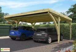 Carport En Bois De Pin Traité Autoclave 30,9 M² - Double Victor Modern