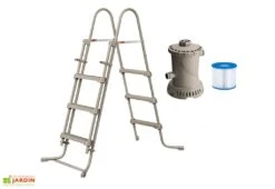 Summer Waves Piscine Hors-sol Tubulaire Ronde ∅366 X 91 Cm – PVC Aspect Tressé -Abriet Mobilier Soldes Boutique echelle amovible cartouche filtration epurateur