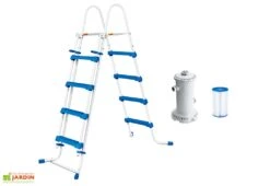 Summer Waves Piscine Hors-sol Tubulaire Ronde ∅457 X 122 Cm - PVC Bleu -Abriet Mobilier Soldes Boutique echelle cartouche epurateur piscine tubulaire ronde