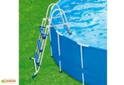 Summer Waves Piscine Hors-sol Tubulaire Ronde ∅366 X 91 Cm - PVC Bleu -Abriet Mobilier Soldes Boutique echelle marches rabattables piscine tubulaire ronde