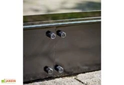 Halls Embase Pour Serre De Jardin En Acier Galvanisé Qube 68 Noir -Abriet Mobilier Soldes Boutique embase serre jardin acier galvanise qube 68 noir