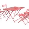 Ensemble De Jardin Pliable En Acier Époxy Bistrot