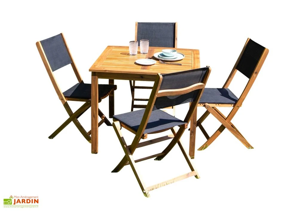 Salon De Jardin Carré 4 Places En Bois D'acacia 1 Salon De Jardin Carré 4 Places En Bois D'acacia