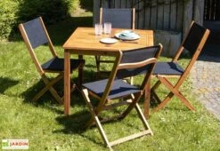 Salon De Jardin Carré 4 Places En Bois D'acacia 8 Salon De Jardin Carré 4 Places En Bois D'acacia -Abriet Mobilier Soldes Boutique ensemble mobilier jardin acacia t4c4 6