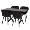 Ensemble Repas De Jardin 4 Personnes En Aluminium Et Résine Sophie Noir