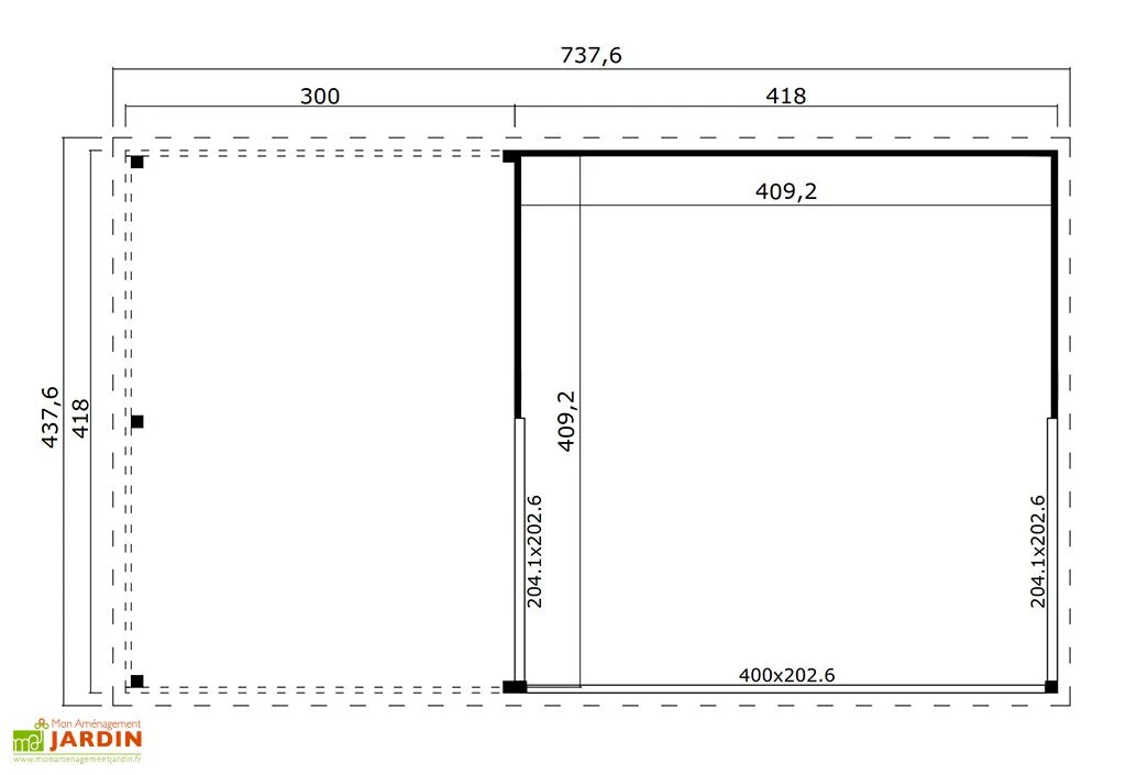 Extension De Toit En Bois D’épicéa Brut Pour Domeo 5 – 12,5 M² 2 Extension De Toit En Bois D’épicéa Brut Pour Domeo 5 – 12,5 M² – Image 2