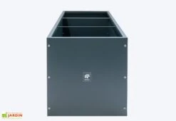 Jardinière Rectangulaire En Métal Thermolaqué Gris Anthracite -Abriet Mobilier Soldes Boutique face cote ardiniere