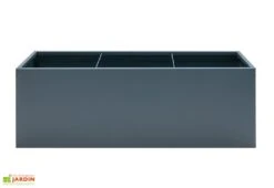 Jardinière Rectangulaire En Métal Thermolaqué Gris Anthracite -Abriet Mobilier Soldes Boutique face jardiniere hg