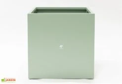Jardinière Cube En Métal Thermolaqué - 70 X 70 X 70 Cm -Abriet Mobilier Soldes Boutique face jardiniere vert hg 1