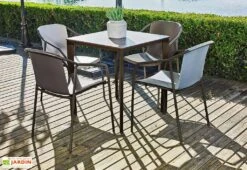 Fauteuil De Jardin Empilable En Aluminium Laqué – Rod -Abriet Mobilier Soldes Boutique fauteuil aluminium laque empilable 04