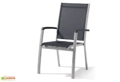 Fauteuil De Jardin Alu Et Textilux Empilable Bodega Graphite (lot De 6)