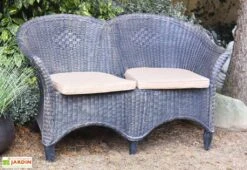 Roto Fauteuil De Jardin Double Design Imitation Rotin - Samba