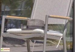 Rocking Chair D’Extérieur En Aluminium Et Textilène Honfleur -Abriet Mobilier Soldes Boutique fauteuil jardin aluminium bois rocking chair