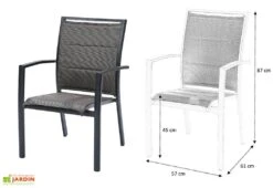 Fauteuil De Jardin En Aluminium Modulo (Plusieurs Coloris) 9 Fauteuil De Jardin En Aluminium Modulo (Plusieurs Coloris) -Abriet Mobilier Soldes Boutique fauteuil jardin aluminium gris anthracite modulo dimensions