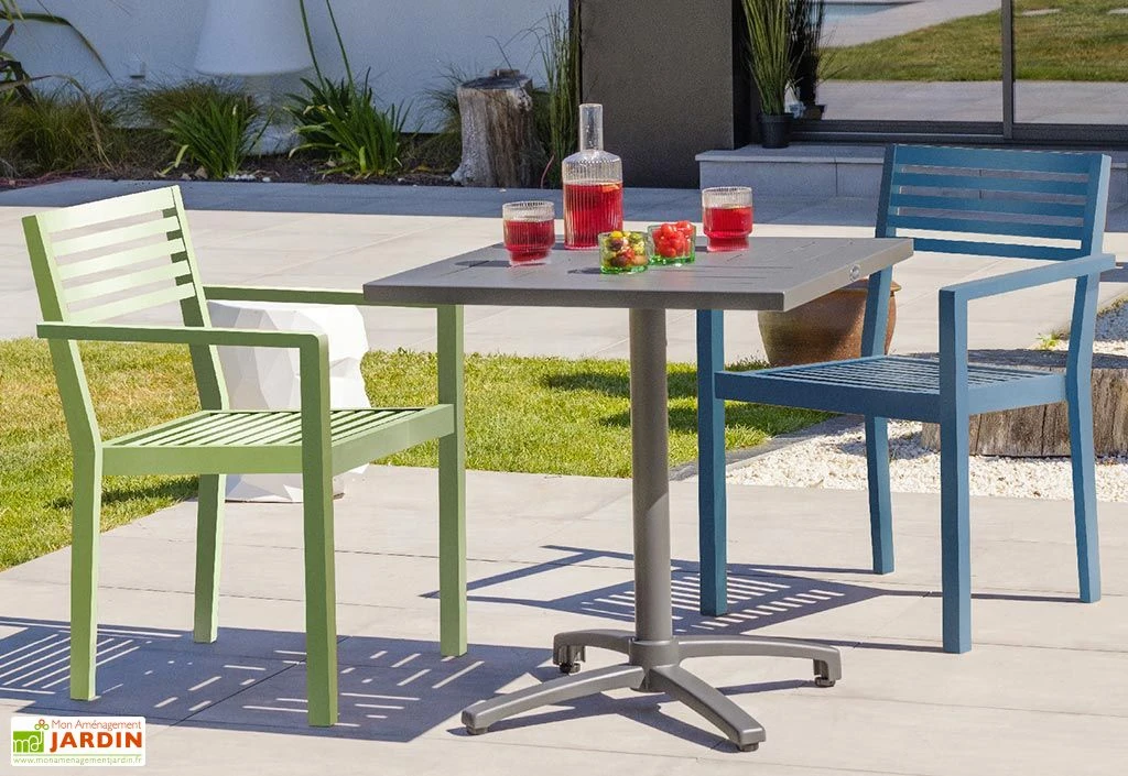 Fauteuil De Jardin Empilable En Aluminium Gaston (4 Coloris) 4 Fauteuil De Jardin Empilable En Aluminium Gaston (4 Coloris) – Image 4