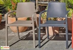 Fauteuil De Jardin Empilable En Polypropylène Renforcé – Dock -Abriet Mobilier Soldes Boutique fauteuil plastique empilable 02