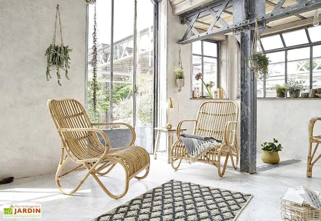 Fauteuil En Rotin L.65 X H.87 X P.50 Cm – Boho 3 Fauteuil En Rotin L.65 X H.87 X P.50 Cm – Boho – Image 3