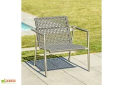 Salon De Jardin 4 Places En Inox Et Corde Tressée Concarneau -Abriet Mobilier Soldes Boutique fauteuil salon jardin 4places inox corde tressee concarneau