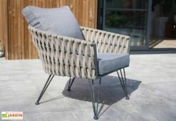 Salon De Jardin 4 Places En Acier Et Corde Tissée Capri -Abriet Mobilier Soldes Boutique fauteuil salon jardin acier capri