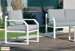 Hevea Salon De Jardin En Aluminium Blanc Genova – 4 Places 5 Hevea Salon De Jardin En Aluminium Blanc Genova – 4 Places -Abriet Mobilier Soldes Boutique fauteuils de jardin aluminium