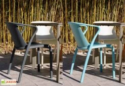 Salon De Jardin : 1 Table Aluminium 200 X 90 Cm Taupe + 8 Fauteuils – Fado 11 Salon De Jardin : 1 Table Aluminium 200 X 90 Cm Taupe + 8 Fauteuils – Fado -Abriet Mobilier Soldes Boutique fauteuils jardin polypropylene gris bleu fado
