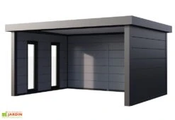 Abri De Jardin En Acier Galvanisé Ouvert Singolo - 17,11 M² -Abriet Mobilier Soldes Boutique fenetres gauche abri anthracite singolo